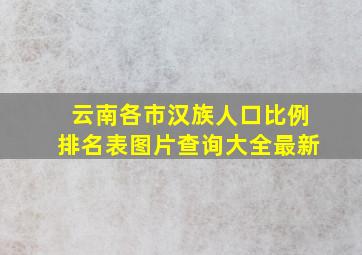 云南各市汉族人口比例排名表图片查询大全最新