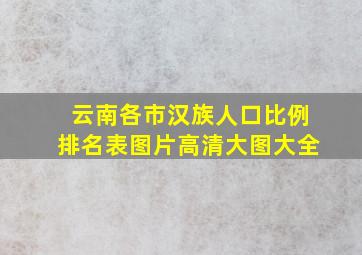 云南各市汉族人口比例排名表图片高清大图大全