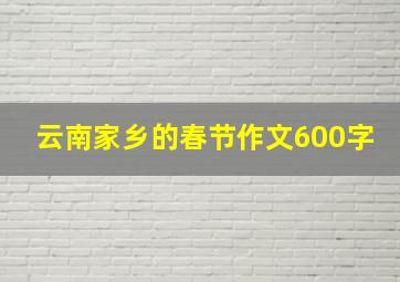 云南家乡的春节作文600字