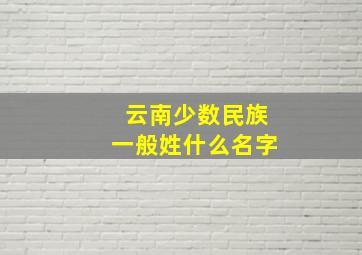 云南少数民族一般姓什么名字