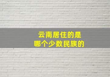 云南居住的是哪个少数民族的