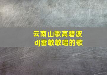 云南山歌高碧波dj雷敏敏唱的歌