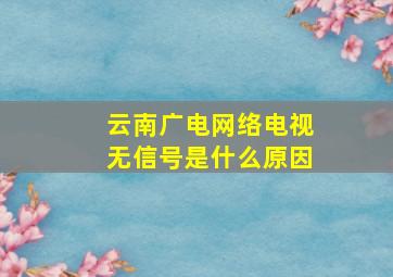 云南广电网络电视无信号是什么原因