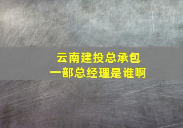 云南建投总承包一部总经理是谁啊