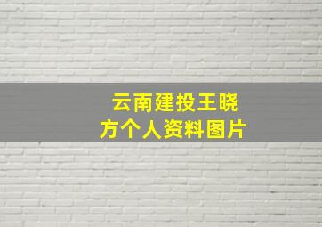 云南建投王晓方个人资料图片