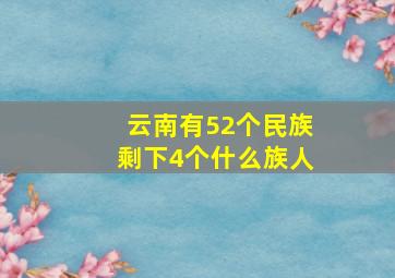 云南有52个民族剩下4个什么族人