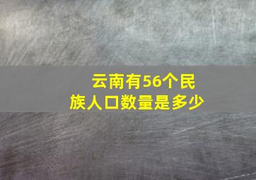 云南有56个民族人口数量是多少