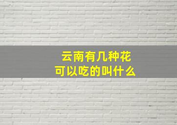 云南有几种花可以吃的叫什么