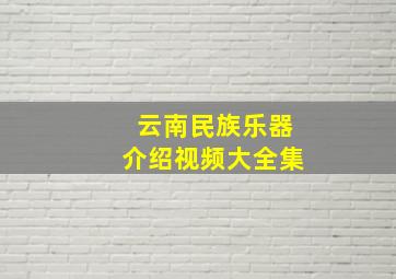 云南民族乐器介绍视频大全集