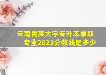 云南民族大学专升本录取专业2023分数线是多少