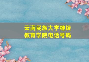 云南民族大学继续教育学院电话号码