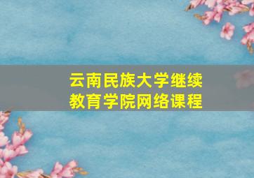 云南民族大学继续教育学院网络课程