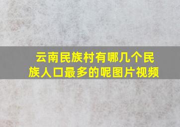 云南民族村有哪几个民族人口最多的呢图片视频