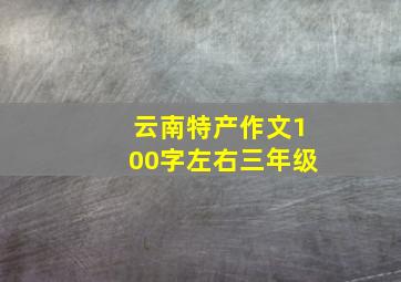 云南特产作文100字左右三年级