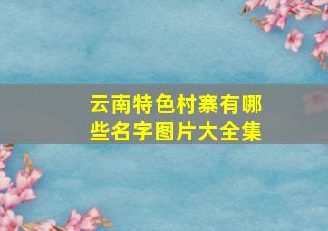 云南特色村寨有哪些名字图片大全集