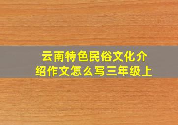 云南特色民俗文化介绍作文怎么写三年级上