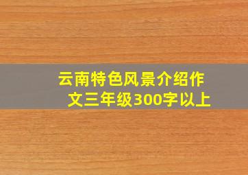 云南特色风景介绍作文三年级300字以上