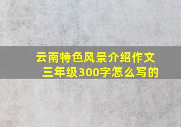 云南特色风景介绍作文三年级300字怎么写的