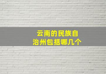 云南的民族自治州包括哪几个