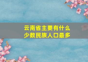 云南省主要有什么少数民族人口最多