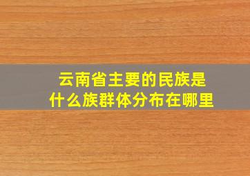 云南省主要的民族是什么族群体分布在哪里