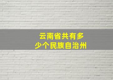 云南省共有多少个民族自治州