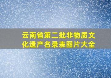 云南省第二批非物质文化遗产名录表图片大全