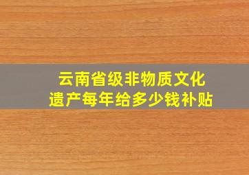 云南省级非物质文化遗产每年给多少钱补贴