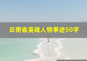 云南省英雄人物事迹50字