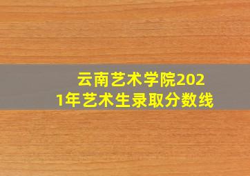 云南艺术学院2021年艺术生录取分数线