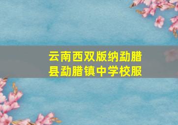 云南西双版纳勐腊县勐腊镇中学校服