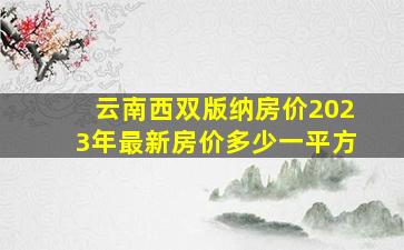 云南西双版纳房价2023年最新房价多少一平方