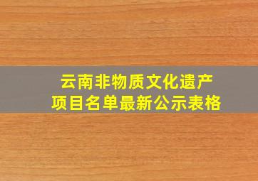 云南非物质文化遗产项目名单最新公示表格