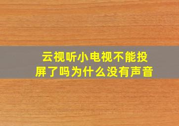 云视听小电视不能投屏了吗为什么没有声音