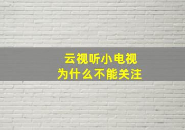 云视听小电视为什么不能关注