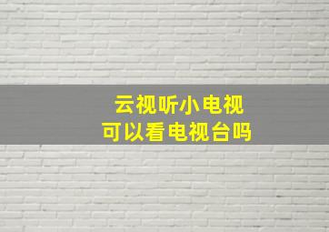 云视听小电视可以看电视台吗