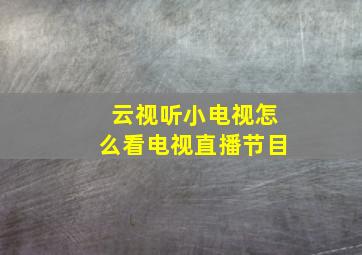 云视听小电视怎么看电视直播节目