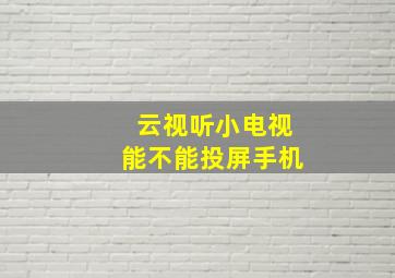 云视听小电视能不能投屏手机