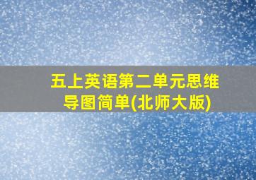 五上英语第二单元思维导图简单(北师大版)