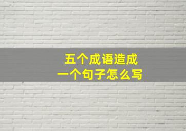 五个成语造成一个句子怎么写