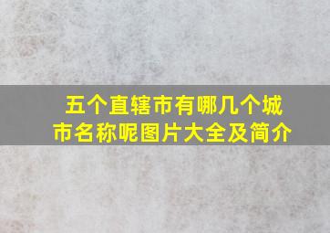 五个直辖市有哪几个城市名称呢图片大全及简介