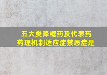 五大类降糖药及代表药药理机制适应症禁忌症是