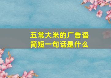 五常大米的广告语简短一句话是什么