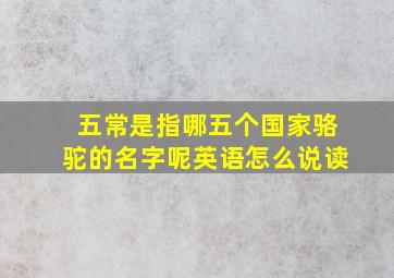 五常是指哪五个国家骆驼的名字呢英语怎么说读