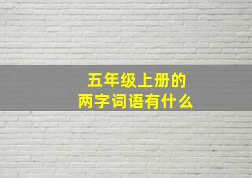 五年级上册的两字词语有什么