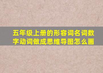 五年级上册的形容词名词数字动词做成思维导图怎么画