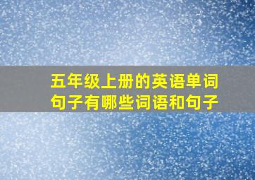 五年级上册的英语单词句子有哪些词语和句子