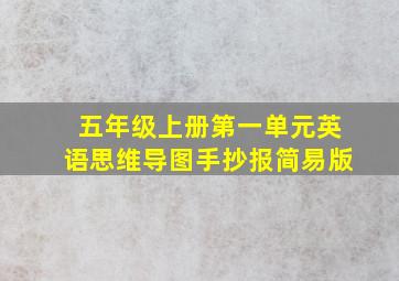 五年级上册第一单元英语思维导图手抄报简易版