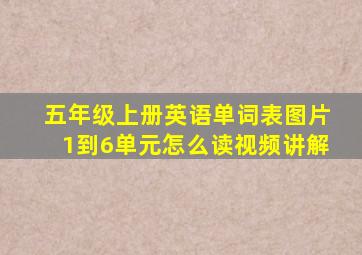 五年级上册英语单词表图片1到6单元怎么读视频讲解