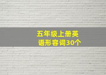 五年级上册英语形容词30个